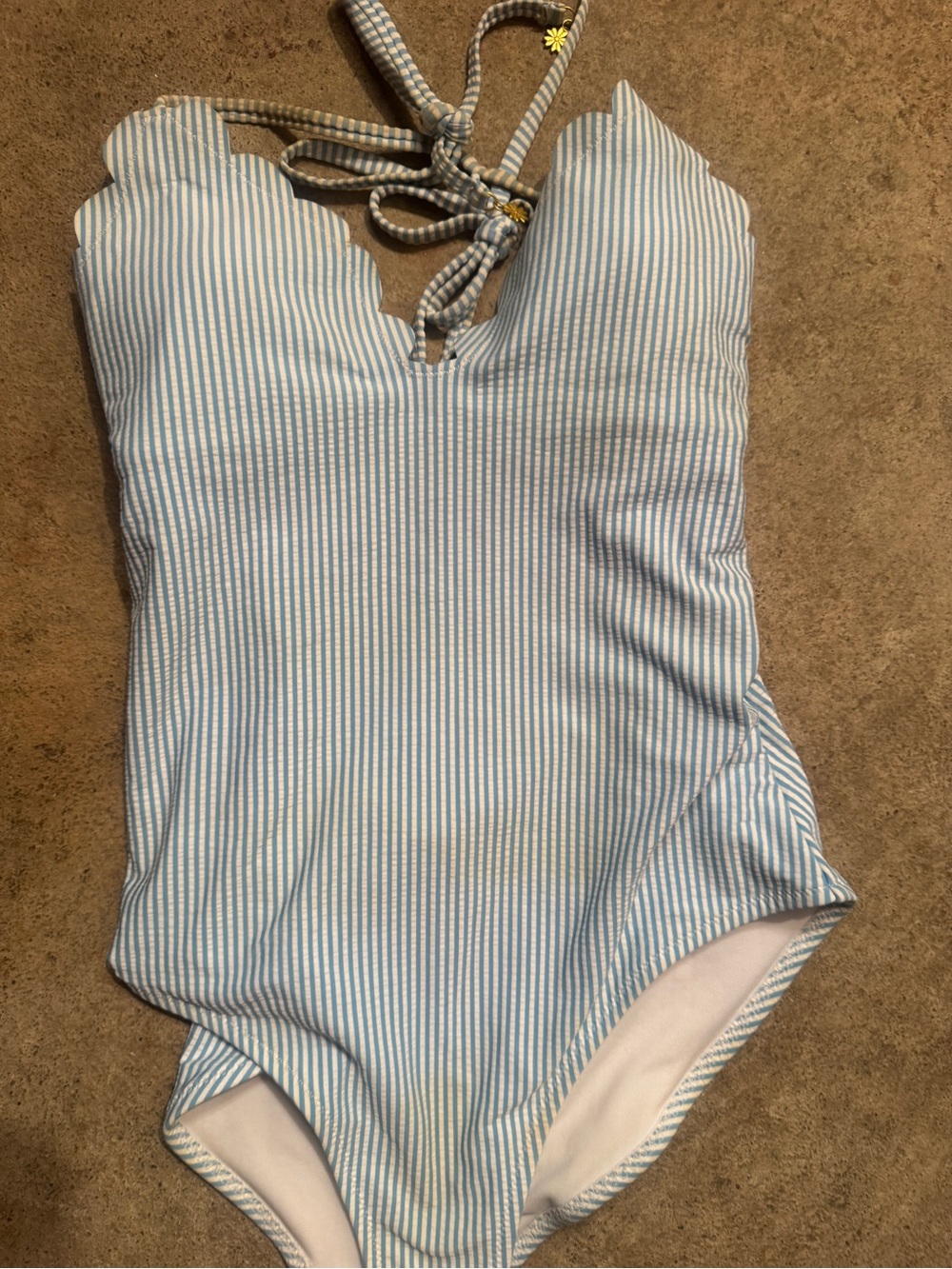 Jessica Simpson White and Light Blue Striped Men Shirt